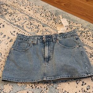 Stradivarius Blue Denim Mini Skirt